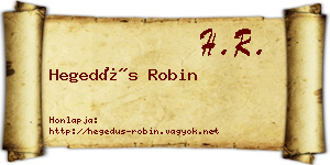 Hegedűs Robin névjegykártya