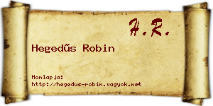 Hegedűs Robin névjegykártya
